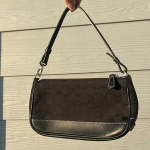 Vintage Coach Y2K Demi Shoulder Bag in Black Signature Canvas